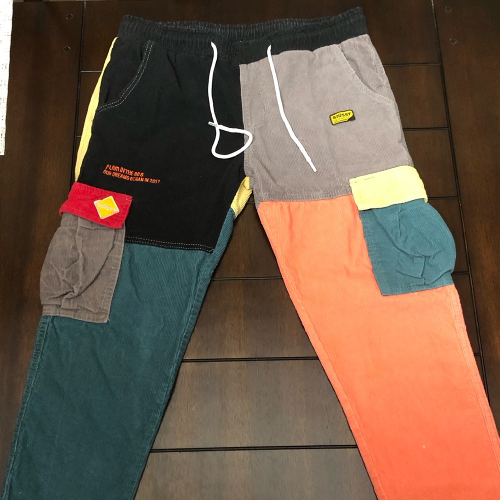 stussy high street corduroy multicolor pants